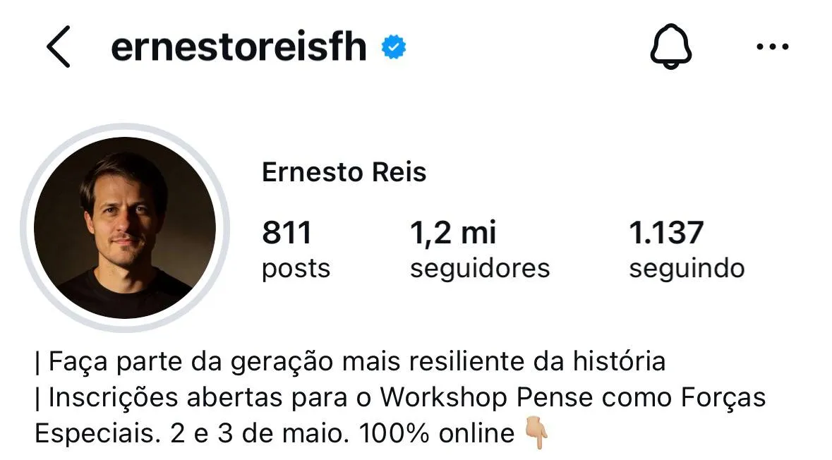 Ernesto Reis · maior referência de resiliência do mercado